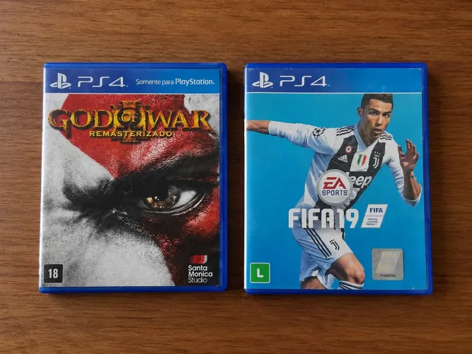Jogos de PS4: God of War III e Fifa 19