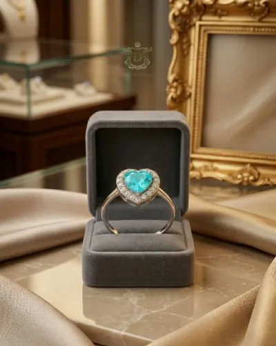 Anel Heart Turmalina Paraíba & Diamantes
