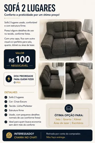 Sofá 2 Lugares - R$ 100( negociável) 