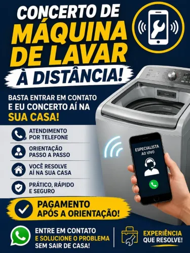 Orientação  e manutenção de maquina de lavar a distância 