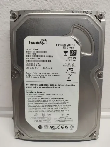 HD Seagate Barracuda 7200.10 ST3250410AS 250GB SATA Testado 100% Sem Erros SMART Retro