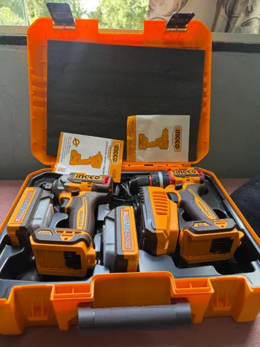 Parafusadeira elétrica e chave de impacto kit 2 em 1 ingco