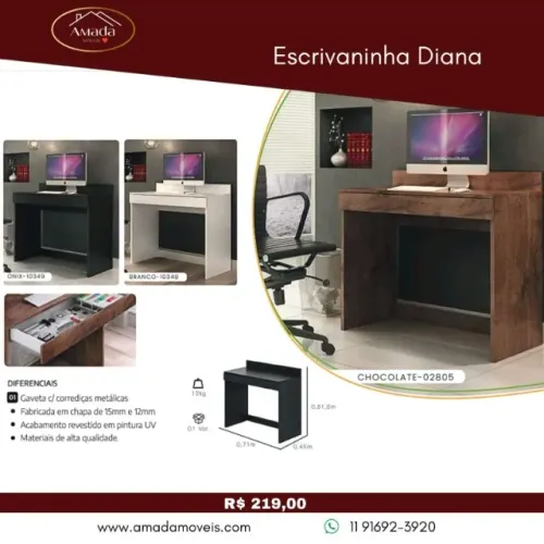 Escrivaninha Diana, a pronta entrega