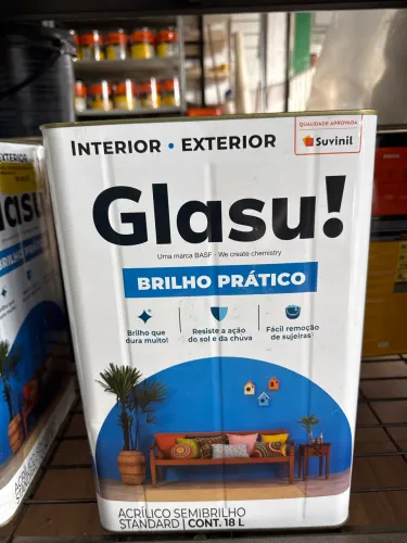 Tinta acrílica 18L Glasu! Suvinil branco neve semi brilho 