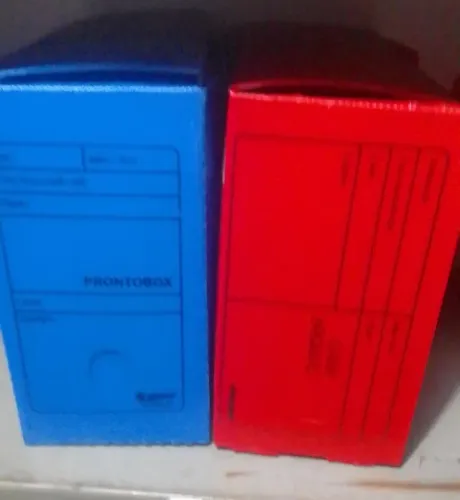 Caixa Arquivo Morto Azul ou vermelho Plástico Organizador 10 Unidades