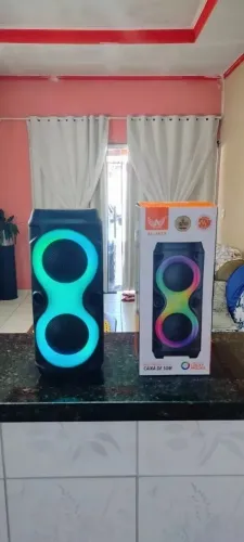 Caixa de som Bluetooth Portátil Com Led RGB Portátil FM USB TWS 30W