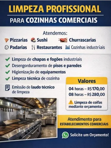 Limpeza Profissional de Cozinhas Comerciais