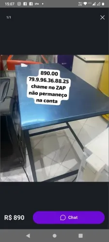 mesa com chapa inox bamcada