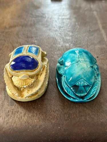 Par De Escaravelhos Egípcios Vintage - Souvenir Museu Do Cairo