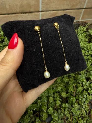 Brinco ouro branco ouro 18k