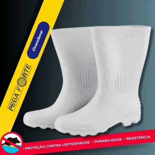 Bota Branca PVC cano médio Nova