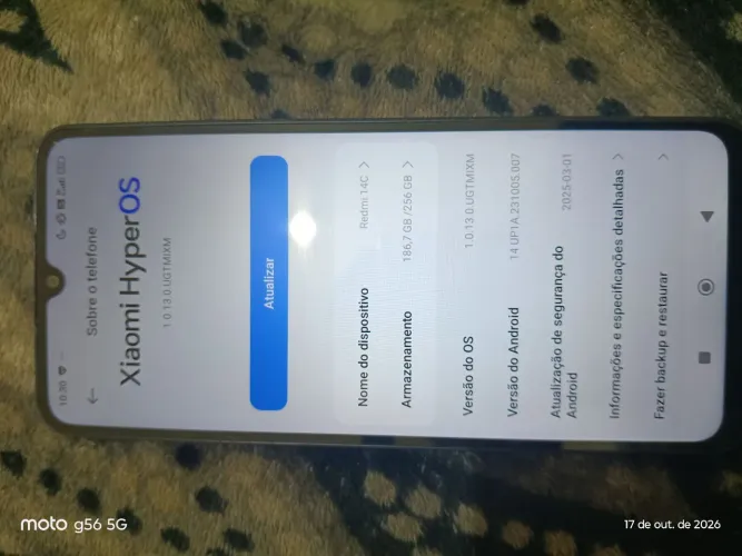 +2<br>Xiaomi Redmi 14C 256GB 4GB RAM Preto Tela 6.88" 120Hz Câmera 50MP Bateria 5160mAh