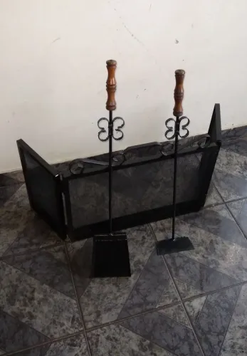 Tela de proteção para lareira e acessórios 