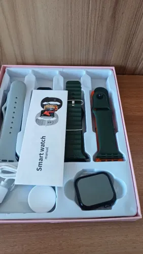 Smartwatch Mini preto com pulseira Extra