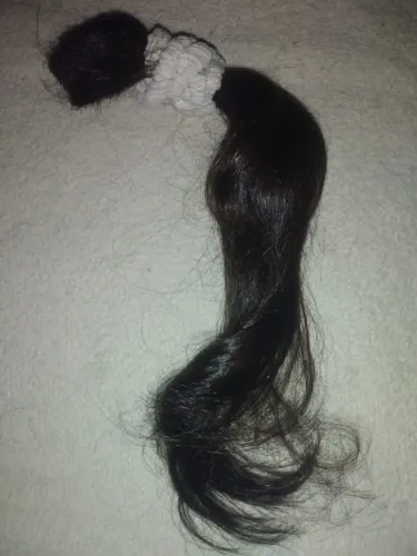 "Cabelo humano verdadeiro, 32 cm"