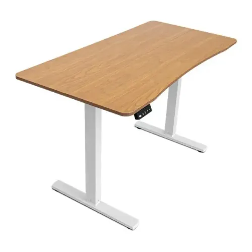 Mesa Office Zinnia Astera, 120cm, Com Regulagem de Altura, Nogueira Claro