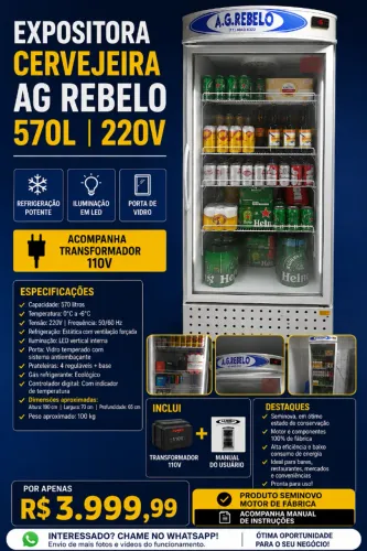 Expositora / Cervejeira AG Rebelo 570L - 220V