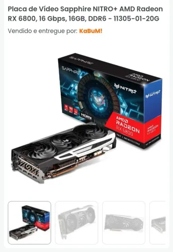 PLACA DE VÍDEO.  RX 6800 XT 16GB 