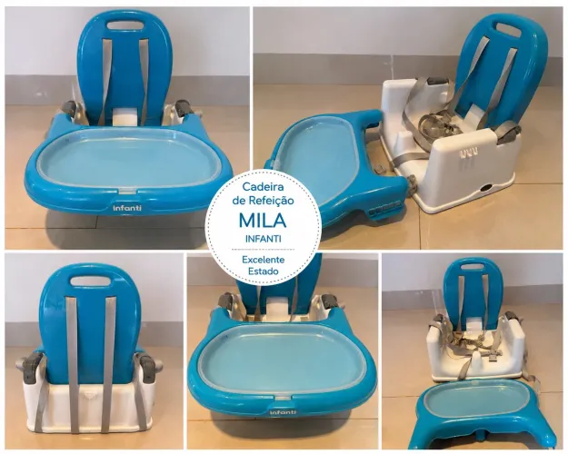 Cadeira de Refeição Portátil Infanti Mila Azul - Excelente Estado