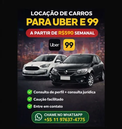 LOCAÇÃO DE CARRO PARA UBER E 99