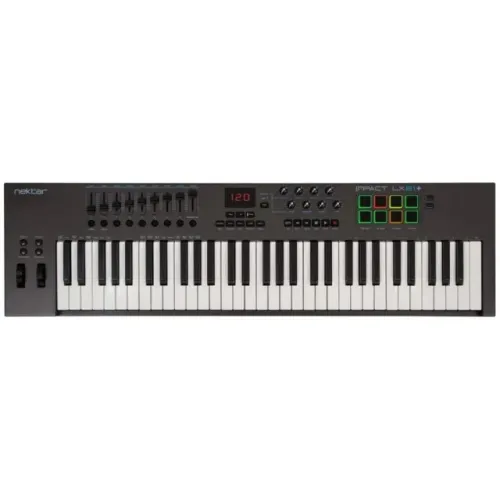 Teclado controlador MIDI Nektar Impact LX61+ com suporte e capa