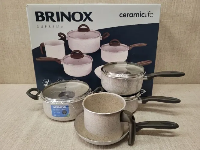 NOVO - JOGO DE PANELAS BRINOX CERAMIC LIFE 5 PÇS