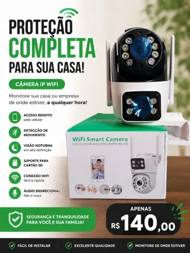 Câmera de segurança 2 lentes inteligente