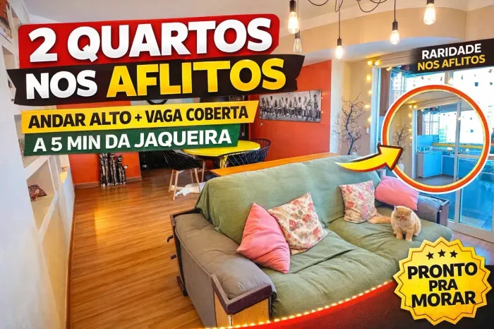 Apartamento nos Aflitos - 2 quartos, andar alto e vaga coberta