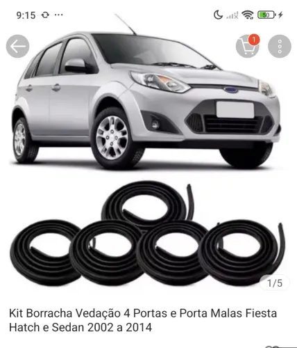 Kit borracha de vedação fiesta portas e malas R$250,00