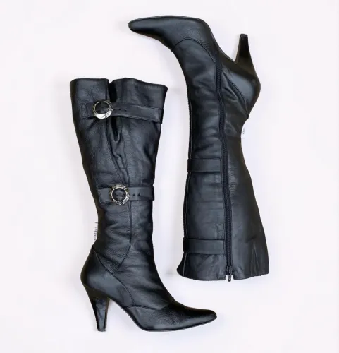 bota feminina marca via catene de couro legítimo tamanho 36