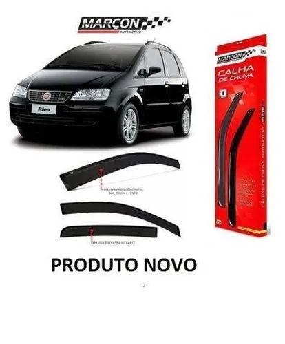 Calha Defletor De Chuva Acrílica Fiat Idea Todas 2005 ate 2015 Fumê 4 Portas