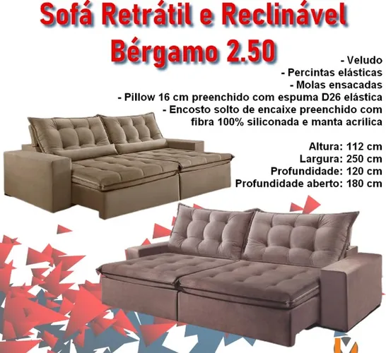 Sala sofá retrátil e reclinável