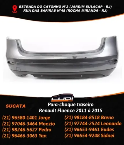 Para-choque traseiro Renault Fluence 2011 à 2015