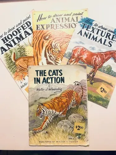 Coleção de 4 Revistas de Como Desenhar e Pintar usadas, em inglês Ver Desc