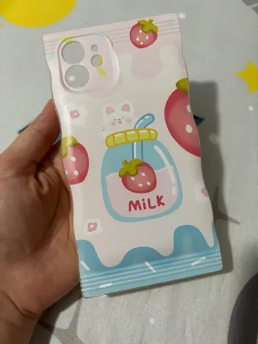 Capinha caixinha de leite de morango para iPhone 12 Nova