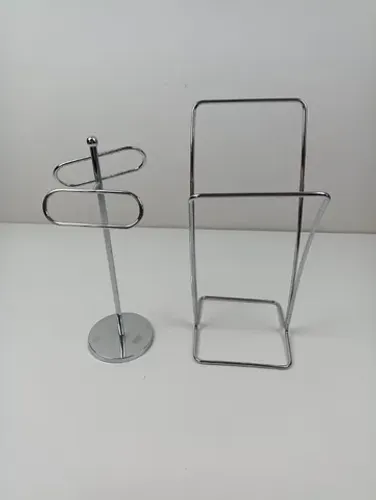 2 Porta Toalha De Bancada Duplo Em Inox