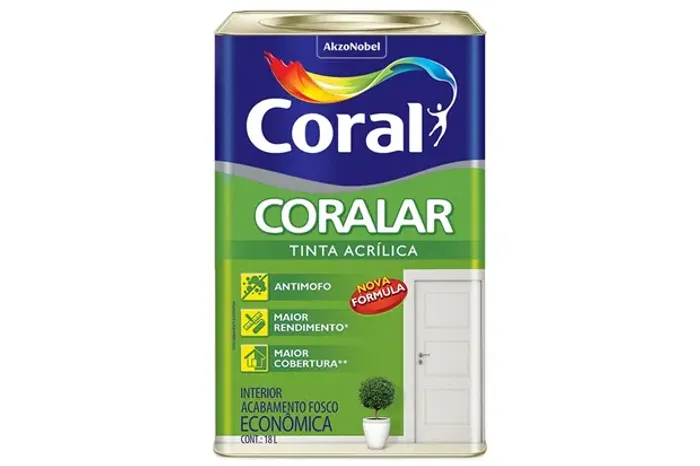 Tinta Coral Coralar Acrílica Fosca 15 LT Lata Varias Cores