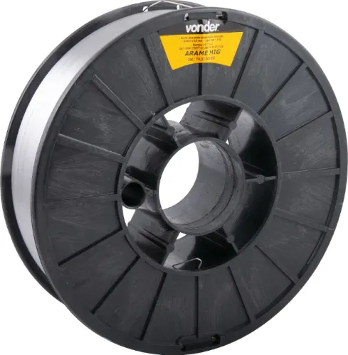 Arame MIG Tubular 0,8 mm, carretel plástico com 5 kg, sem gás, VONDER 