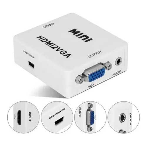 Conversor Adaptador Hdmi para Vga Com alimentação