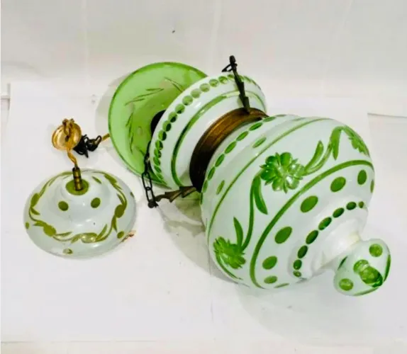 Lustre em cristal overley verde