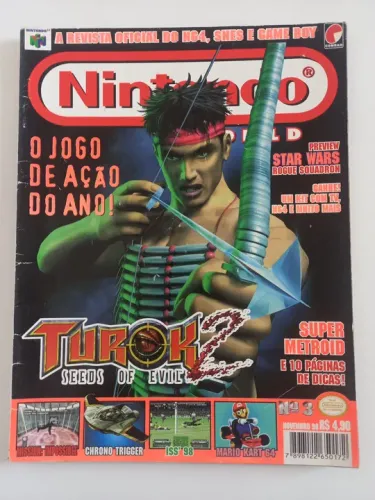 Revista Nintendo World 03 com pôster do Zelda