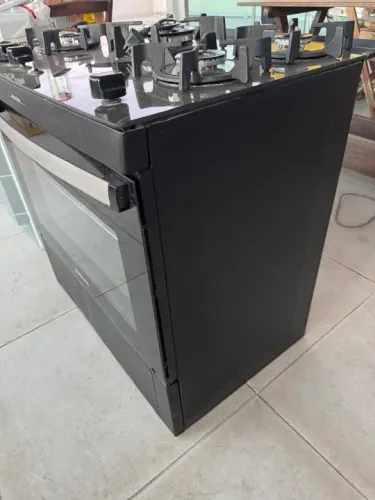 Fogao 5 Bocas Atlas Agile Up Glass Com Mesa De Vidro E Acendimento Automatico