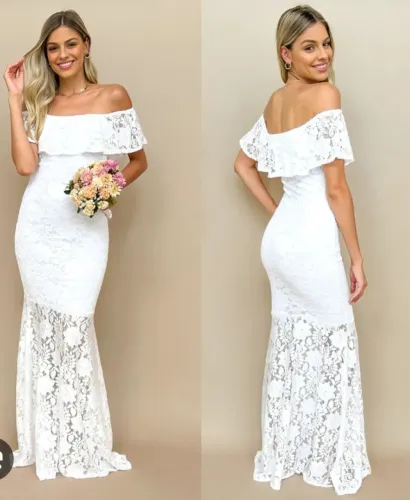 Vestido branco longo