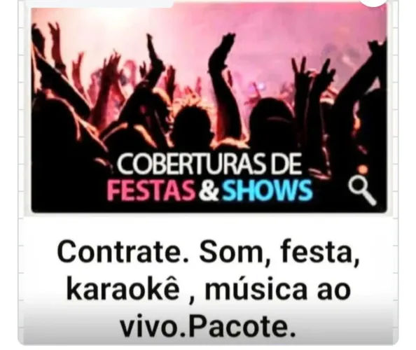 FESTAS .EVENTOS. SHOWS AO VIVO. SOM . POR  HORA . PACOTE PROMOCIONAL 