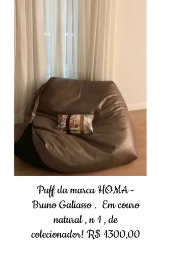 Puff em couro. 