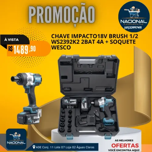 Furadeira/Parafusadeira c/ Maleta 2 Baterias 12V WS2558K2 Wesco