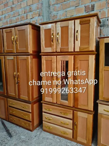 Guarda roupa de 3 portas espelhado novo -entrega grátis.