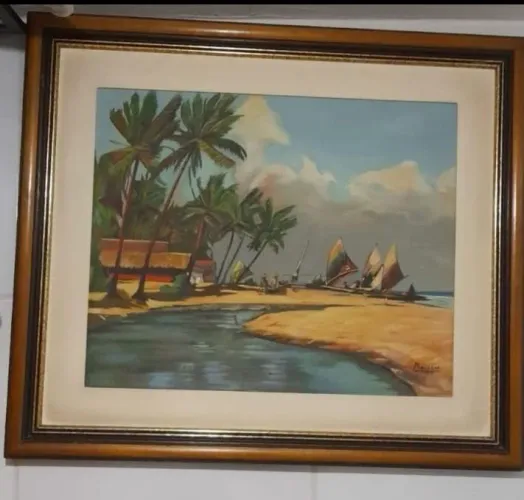 Quadro com paisagem tropical