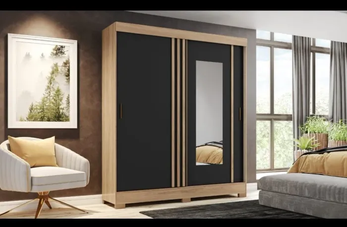 Guarda-Roupa Moderno com Espelho e Design Elegante