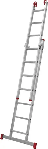 Escada extensiva de alumínio, 2 x 7 degraus, 3 em 1, ESC0616, BOTAFOGO